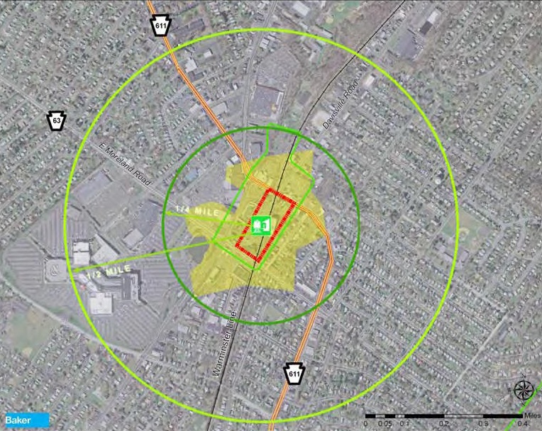 Proposed South Davisville Block Train Station ¼-mile Walk Distance